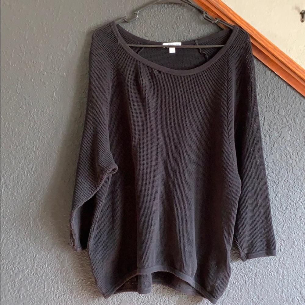 James Perse Mesh Knit Raglan Top - Picture 3 of 5
